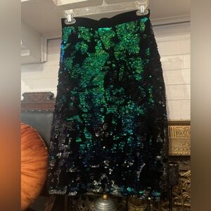 MERMAID flip sequin to matte black Topshop high waisted velvet skirt